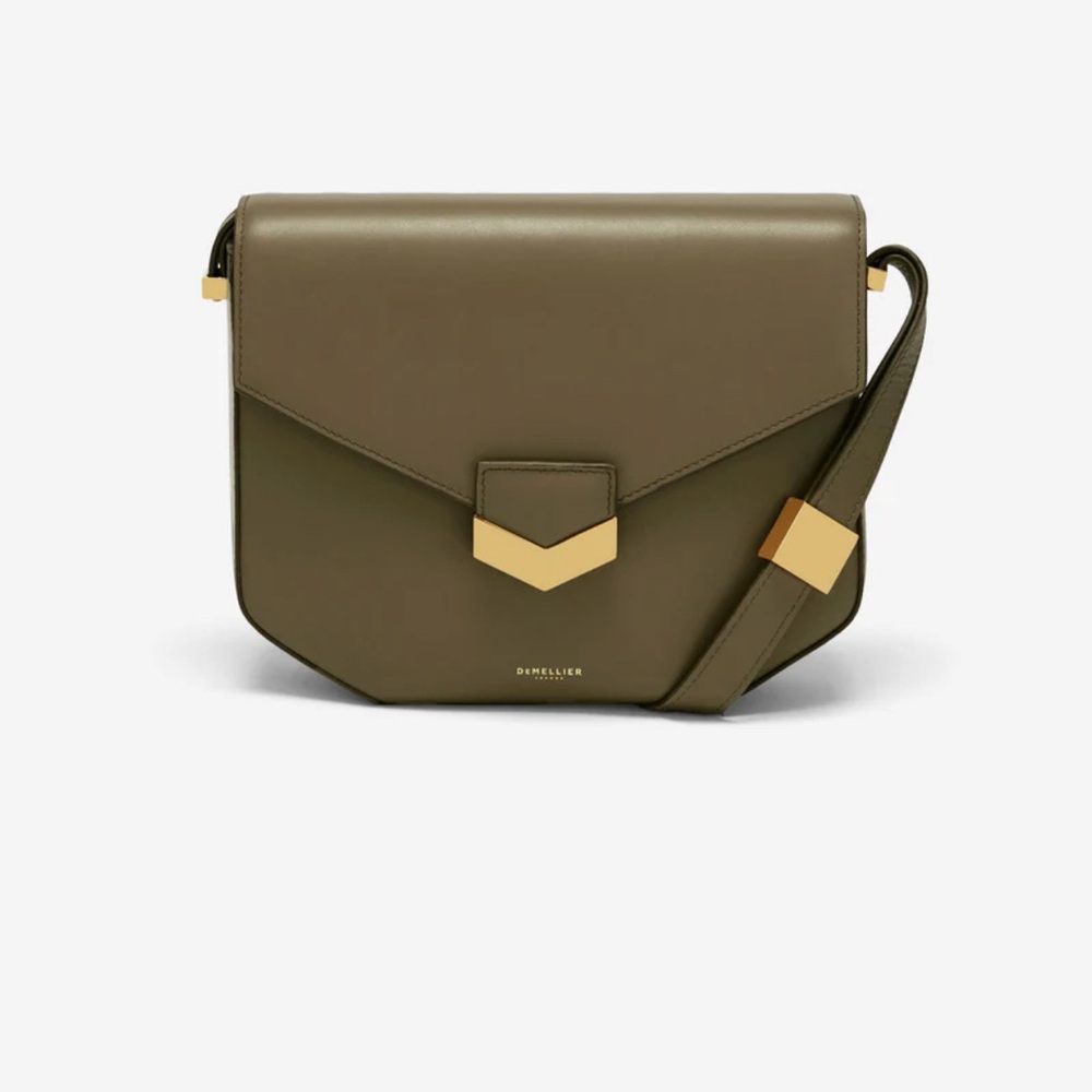 DeMellier Olive Crossbody Bag with Gold Accents